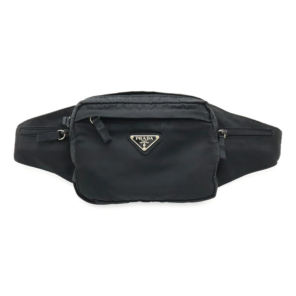 Prada Waist Bag Pouch Clutch Body Hip NERO Black
